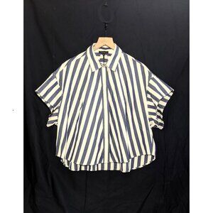 rag & bone Martha Striped Cotton Poplin Boxy Shirt - Large - NWT
